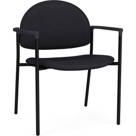 Lesro Chat Wide Guest Chair Black Frame Onyx Black Armrests Patriot Plus Black Vinyl 