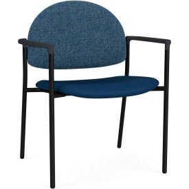 Lesro Chat Wide Guest Chair Black Frame Connelly Blue Jay Back Patriot Plus Imperial Blue Seat 