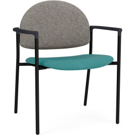Lesro Chat Wide Guest Chair Black Frame Connelly Dove Back Patriot Plus Sea Vinyl Seat 