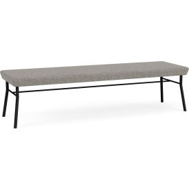 Lesro Chat 3 Seat Rectangular Reception Bench Black Frame Connelly Dove Fabric 