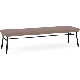Lesro Chat 3 Seat Rectangular Reception Bench Black Frame Open House Goose Fabric 