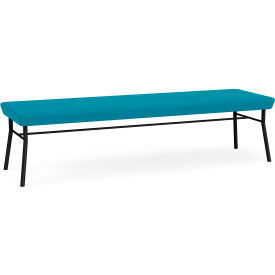 Lesro Chat 3 Seat Rectangular Reception Bench Black Frame Open House Waterfall Fabric 