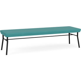 Lesro Chat 3 Seat Rectangular Reception Bench Black Frame Patriot Plus Sea Vinyl 