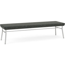 Lesro Chat 3 Seat Rectangular Reception Bench Silver Frame Connelly Crow Fabric 