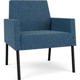 Lesro Mystic Lounge Guest Chair Black Frame Connelly Blue Jay Fabric 
