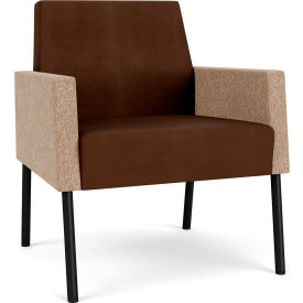 Lesro Mystic Lounge Guest Chair Black Frame Patriot Plus Mocha Vinyl Back & Seat 
