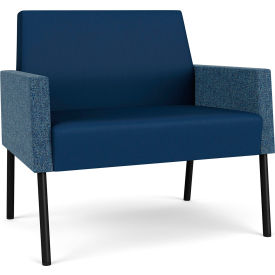 Lesro Mystic Lounge Bariatric Chair Black Frame Patriot Plus Imperial Blue Vinyl Back & Seat 
