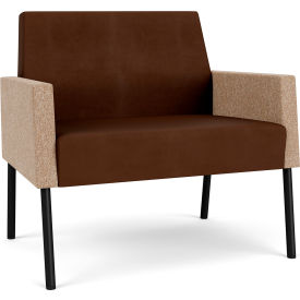 Lesro Mystic Lounge Bariatric Chair Black Frame Patriot Plus Mocha Vinyl Back & Seat 