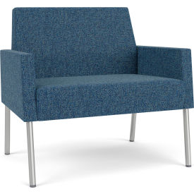 Lesro Mystic Lounge Bariatric Chair Silver Frame Connelly Blue Jay Fabric 