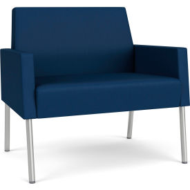 Lesro Mystic Lounge Bariatric Chair Silver Frame Patriot Plus Imperial Blue Vinyl 
