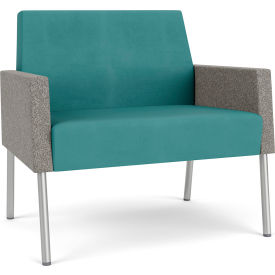 Lesro Mystic Lounge Bariatric Chair Silver Frame Patriot Plus Sea Vinyl Back & Seat 