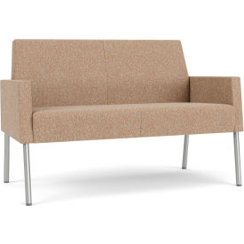 Lesro Mystic Lounge Reception Loveseat Silver Frame Connelly Wren Fabric 