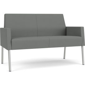 Lesro Mystic Lounge Reception Loveseat Silver Frame Open House Asteroid Fabric 
