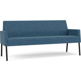 Lesro Mystic Lounge Reception Sofa Black Frame Connelly Blue Jay Fabric 