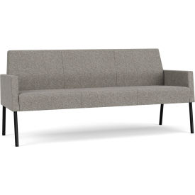 Lesro Mystic Lounge Reception Sofa Black Frame Connelly Dove Fabric 