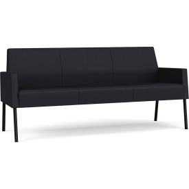 Lesro Mystic Lounge Reception Sofa Black Frame Patriot Plus Black Vinyl 