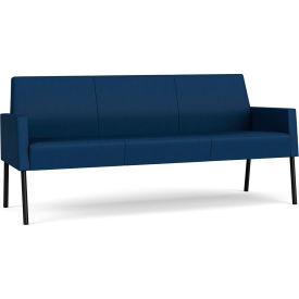 Lesro Mystic Lounge Reception Sofa Black Frame Patriot Plus Imperial Blue Vinyl 
