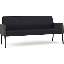 Lesro Mystic Lounge Reception Sofa Black Frame Patriot Plus Black Vinyl Back & Seat 