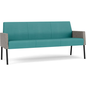 Lesro Mystic Lounge Reception Sofa Black Frame Patriot Plus Sea Vinyl Back & Seat 