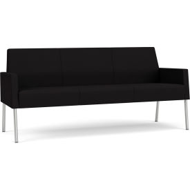 Lesro Mystic Lounge Reception Sofa Silver Frame Open House Black Fabric 