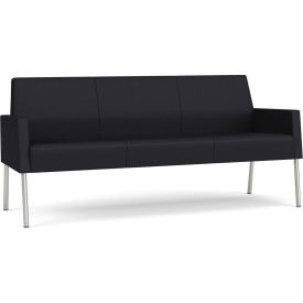 Lesro Mystic Lounge Reception Sofa Silver Frame Patriot Plus Black Vinyl 
