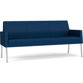 Lesro Mystic Lounge Reception Sofa Silver Frame Patriot Plus Imperial Blue Vinyl 