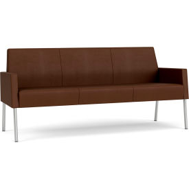 Lesro Mystic Lounge Reception Sofa Silver Frame Patriot Plus Mocha Vinyl 