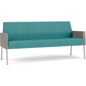 Lesro Mystic Lounge Reception Sofa Silver Frame Patriot Plus Sea Vinyl Back & Seat 