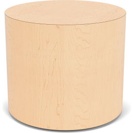Lesro Mystic Lounge Reception Cylinder Table 19" Dia. x 16"H Brown Frame Natural Maple 