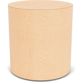Lesro Mystic Lounge Reception Cylinder Table 19" Dia. x 20"H Brown Frame Natural Maple 