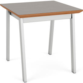 Lesro Newport Reception End Table 20" x 20" Silver Frame Sarum Twill Top 
