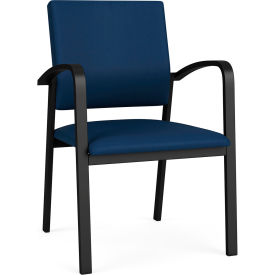Lesro Newport Guest Chair Black Frame Patriot Plus Imperial Blue Vinyl 