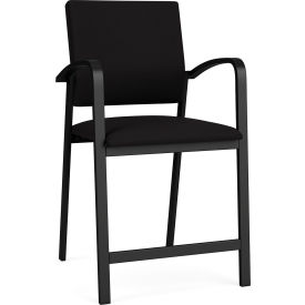 Lesro Newport Hip Guest Chair Black Frame Open House Black Fabric 