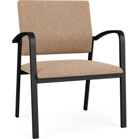 Lesro Newport Wide Guest Chair Black Frame Connelly Wren Fabric 
