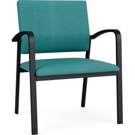 Lesro Newport Wide Guest Chair Black Frame Patriot Plus Sea Vinyl 