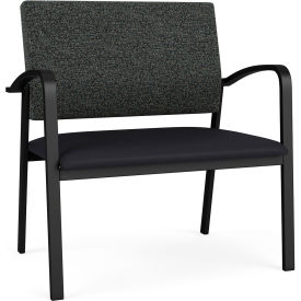 Lesro Newport Bariatric Chair Black Frame Connelly Crow Fabric Back Patriot Plus Black Vinyl Seat 