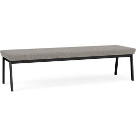 Lesro Newport 3 Seat Rectangular Reception Bench Black Frame Connelly Dove Fabric 