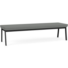 Lesro Newport 3 Seat Rectangular Reception Bench Black Frame Open House Asteroid Fabric 