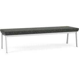 Lesro Newport 3 Seat Rectangular Reception Bench Silver Frame Connelly Crow Fabric 