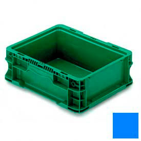 Lewis Bins NXO1215-5-BL ORBIS Stakpak NXO1215-5 Modular Straight Wall Container, 12"L x 15"W x 5"H, Blue image.