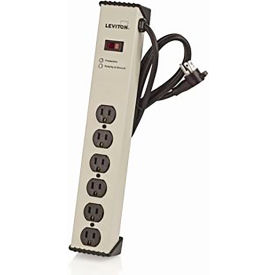 Leviton Mfg Co., Inc 5100-IPS Surge Protected Power Strip, 6 Outlets, 15A, 900 Joules, 6 Cord image.