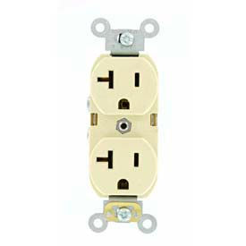 Leviton Mfg Co., Inc 5362-ST Leviton 5362-ST Duplex Receptacle, Straight Blade, Contractor Pack, Lt Almond image.