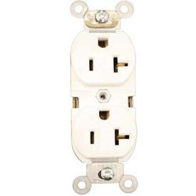 Leviton Mfg Co., Inc 5362-SW Leviton 5362-SW Duplex Receptacle, Straight Blade, Contractor Pack, White image.