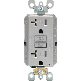 Leviton Mfg Co., Inc GFTR2-GY Leviton GFTR2-GY SmartlockPro Self-Test GFCI Receptacle, Tamper Resistant, 20A, Gray image.