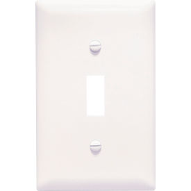 Legrand Home Systems TPJ1W Legrand® Trademaster® Toggle Switch Openings Wall Plate W/ One Gang, White image.