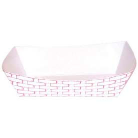 Lagasse, Inc. BWK 30LAG250 Paper Food Baskets, 25 lbs. Capacity, Red/White, 500 ct image.
