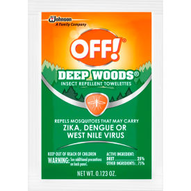 OFF Deep Woods Insect Repellent Towels, 25% DEET, 12 Towels/Box, 12 Boxes - 611072 OFF Deep Woods Insect Repellent Towels, 25% DEET, 12 Towels/Box, 12 Boxes - 611072