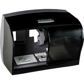 United Stationers Supply KIM09604 Coreless Double Roll Tissue Dispenser For 5" Rolls 11-1/10" x 6" x 7-5/8", Smoke - KIM09604 image.