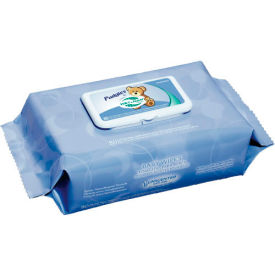 United Stationers Supply NICA630FW Pudgies Baby Wipes Unscented 6-1/2" x 9", White 80 Wipes/Pack 12/Case - NICA630FW image.