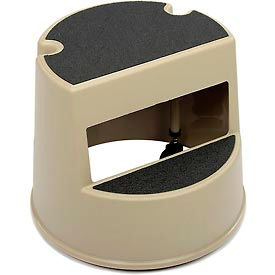 Rubbermaid Commercial Products FG252300BEIG Rubbermaid® Commercial Mobile Two-Step Step Stool Beige - FG252300BEIG image.